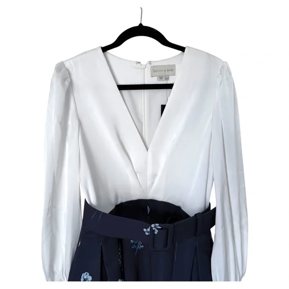 SACHIN & BABI Zoe Belted Gown, Ivory/Blue, Size 6, NWT - Picture 10 of 14